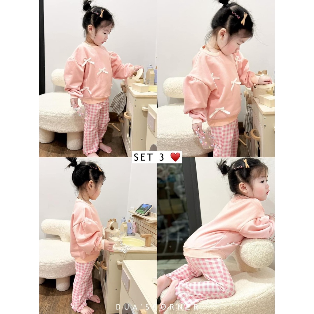 ✨MALINHKID✨BN069-Bộ nỉ bé gai VNXK nhiều màu