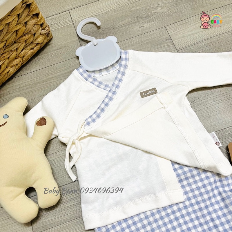 Cookie - Bộ sơ sinh cotton thu đông cúc lệch, mềm, êm an toàn cho bé COO23081