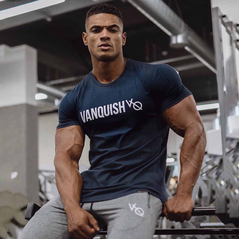 Mới Áo Thun Thể Thao Ngắn Tay Ôm Dáng Co Giãn Chất Lượng Dành Cho Nam