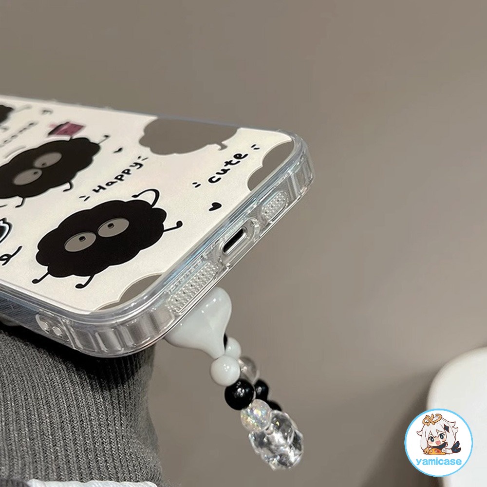 Ốp Điện Thoại Tráng Gương Họa Tiết Dễ Thương Kèm Dây Đeo Cho iphone 11 14 15 12 13 pro max xr xs