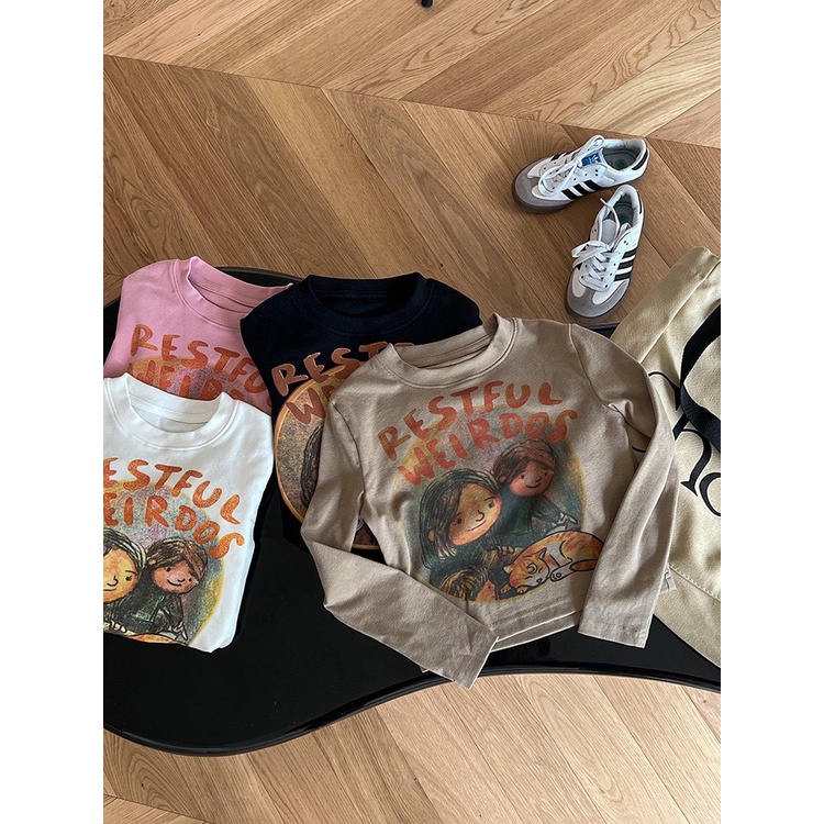 ÁO THUN CROTOP DÀI TAY IN HÌNH ĐÁNG YÊU CHO BÉ- HÀNG QCCC