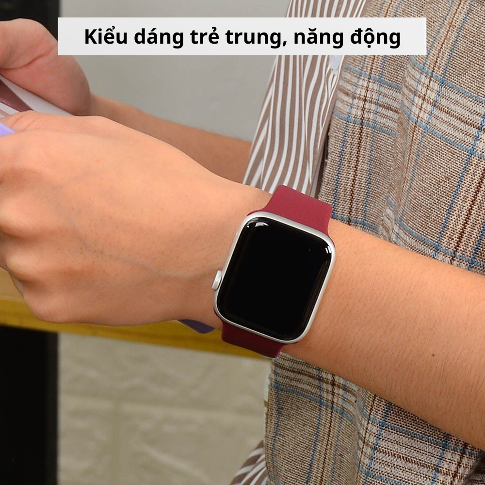 Dây Silicone  dành cho Đồng Hồ Thông Minh iwatch series 1/2/3/4/5/6/7/8 Size 38/40/41/42/44/45mm MIZADO