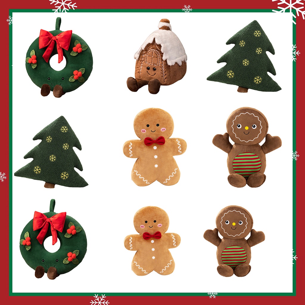 Gối Nhồi Bông 15-45cm Họa Tiết Hoạt Hình Trang Trí Giáng Sinh