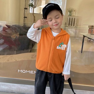 Áo khoác gile chất nỉ da cá giữ ấm họa tiết dễ thương cho bé