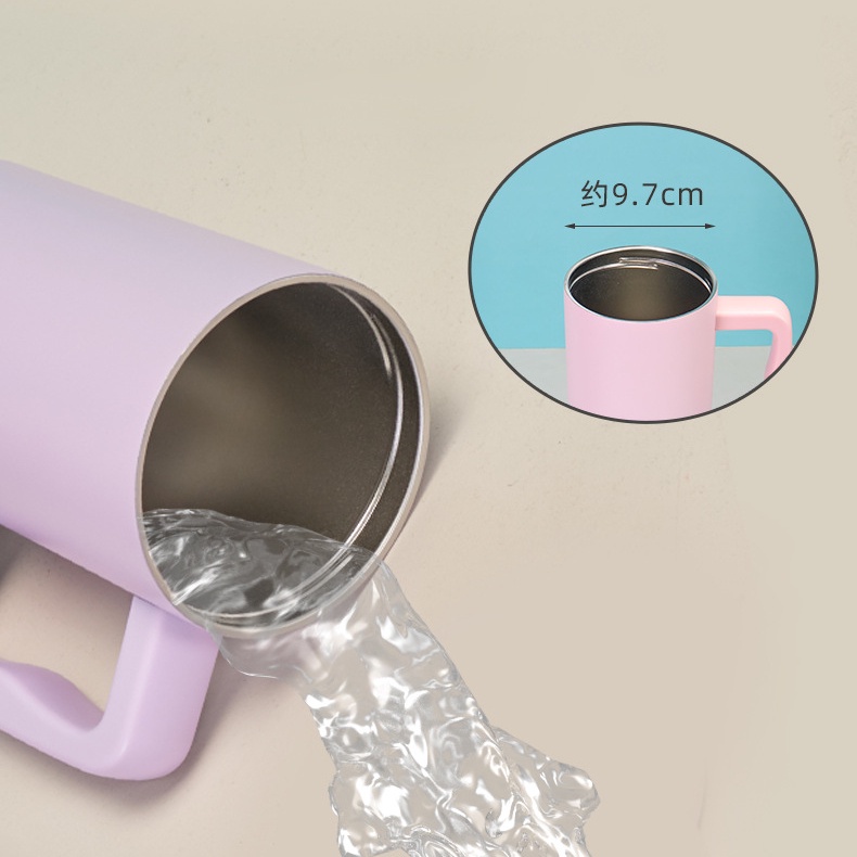 Bình Đựng Nước 1200ml Bằng Thép Không Gỉ Có Tay Cầm Và Ống Hút 40oz