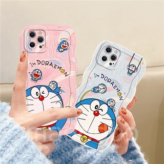 ốp lưng Samsung Galaxy A05 A05S A15 S24 S23 Plus Ultra FE S22 S21 S20 S23+ S22+ S21+ 5G S20+ A02 A02S A03S A11 A50 A50S A30S A20S A72 A20 A30 M11 M02 Cute Cartoon Doraemon on the swing Oval Fine Hole Lens Shockproof Wave Edge Clear Soft Phone Case 1BW 95