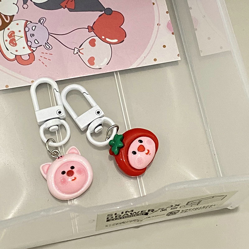 Móc Khóa Hình Vòng Lặp Nhỏ Màu Hồng Dễ Thương Dùng Làm Quà Tặng Cho Bạn Gái / Balo