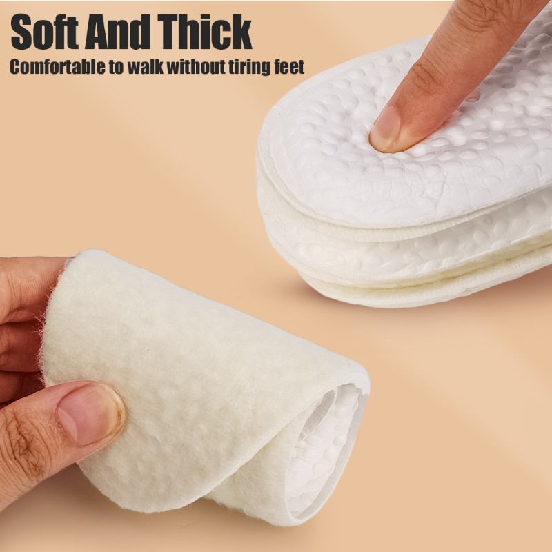 Miếng Lót Giày Vải Len Lông Cừu Dày Dặn Giữ Ấm Mùa Đông Cho Nam Nữ