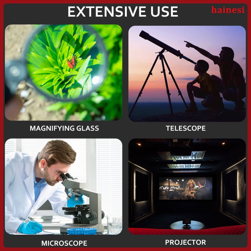 Thấu Kính Lồi Kép Cho Phòng Thí Nghiệm Khoa Học Đường Kính 30mm Đường Kính 50mm hainesi