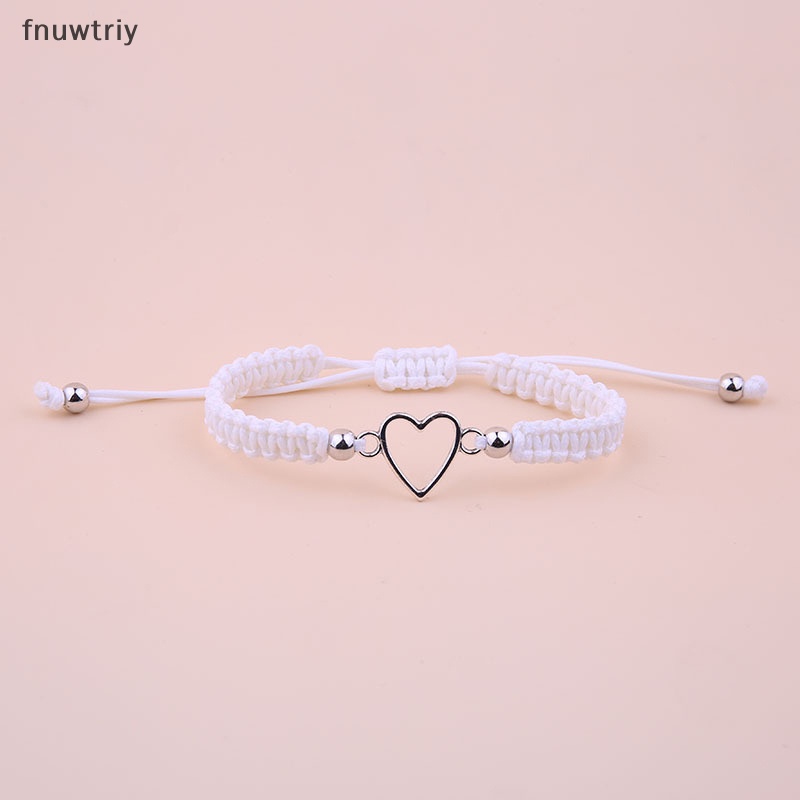 Vòng Tay Cặp Đôi Hình Trái Tim Tình Bạn Dây Thừng Dễ Điều Chỉnh Phù Hợp Làm Quà Tặng vn