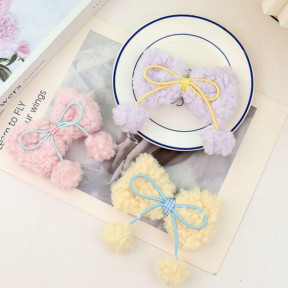 Shanlin Kẹp Tóc Hình Nơ Bằng Lông Nhung Phong Cách Hàn Quốc / Nhật Bản