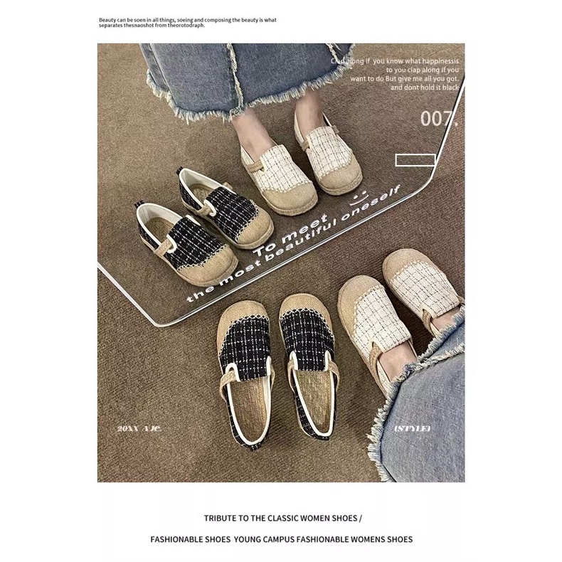 Giày Vải canvas Đế Mềm Nhẹ Thoáng Khí Thêu Họa Tiết Thời Trang retro 2023 Cho Nữ