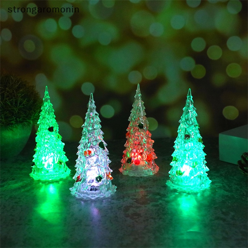 Cây Thông Giáng Sinh mini Có Đèn led Nhiều Màu Trang Trí Nhà Búp Bê
