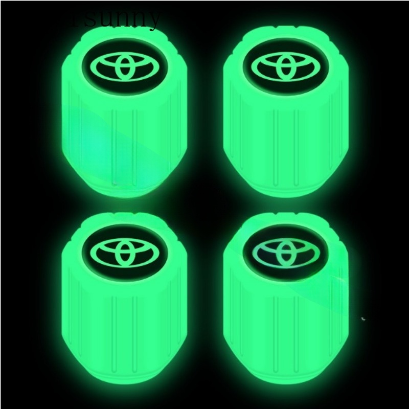 4 Nắp Van Bánh Xe Phát Sáng Trong Đêm Cho Xe Hơi toyota mitsubishi ford nissan honda hyundai mg kia gm