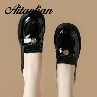 Giày da cao gót 5.5cm phong cách retro anh quốc cho nữ