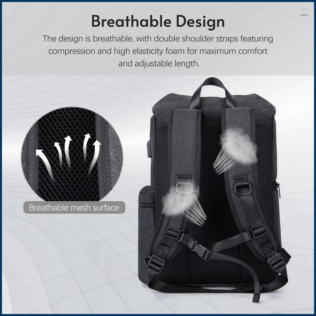 CWATCUN M8 Photography Camera Bag - Waterproof DSLR Backpack for Canon// with Laptop Compartment and Water Bottle Holder - Ideal for Outdoor Adventures