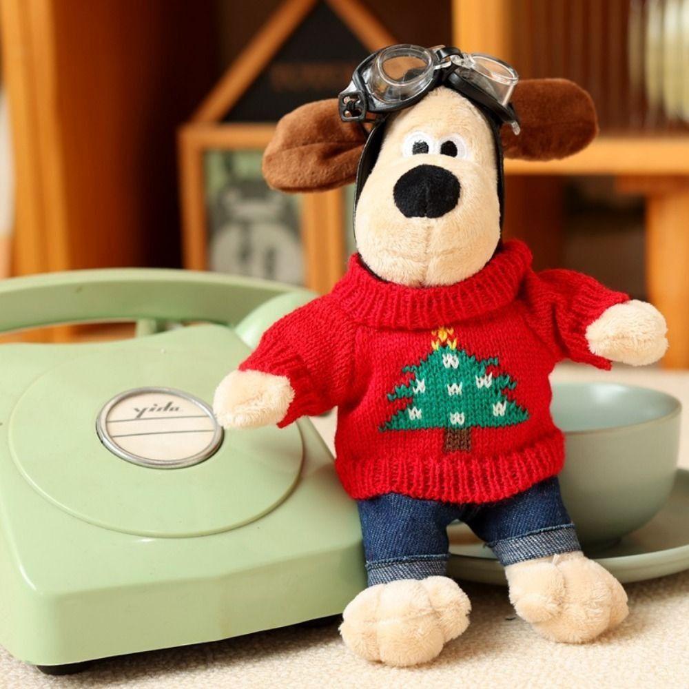 Mmluck Đồ Chơi Cún Nhồi Bông 23cm Mặc Áo Len Kẻ Sọc Màu Trơn Hoạt Hình wallace & gromit 23cm