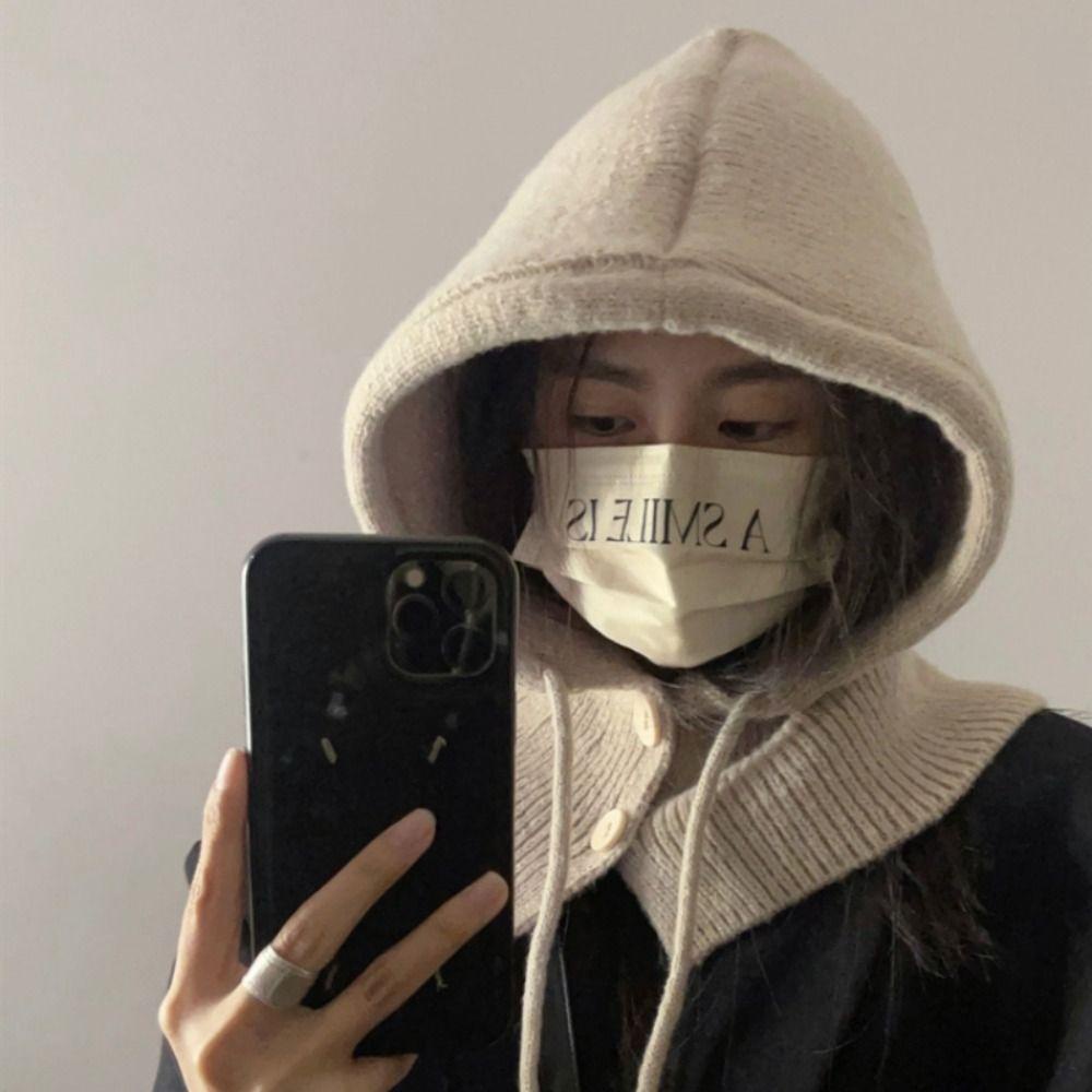 Mũ Trùm Đầu Che Tai Kiêm Khăn Choàng Cổ Dày Dặn Thời Trang Mùa Đông