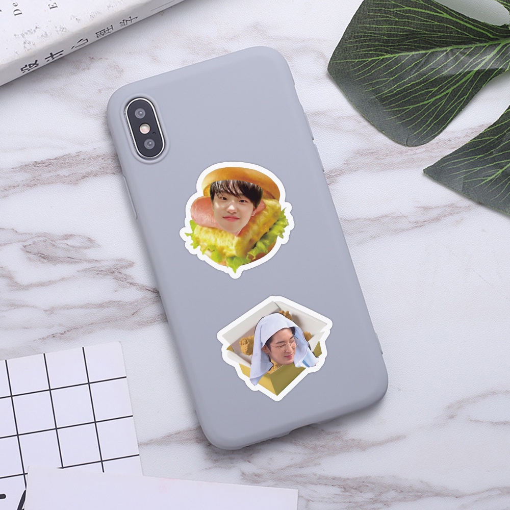 Set 104 Miếng Dán Trang Trí Mũ Bảo Hiểm / Bút Chì In Hình Nhóm Nhạc kpop seventeen