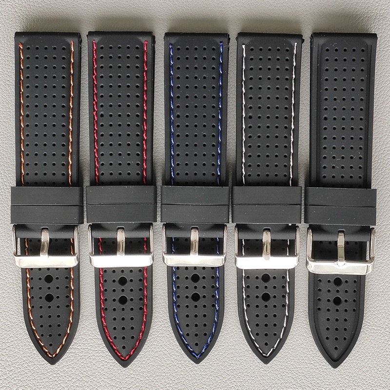 Dây Cao Su Silicon Mềm Thoáng Khí Chống Nước Nhiều Màu 20mm 22mm 24mm Cho Đồng Hồ seiko srp777j1