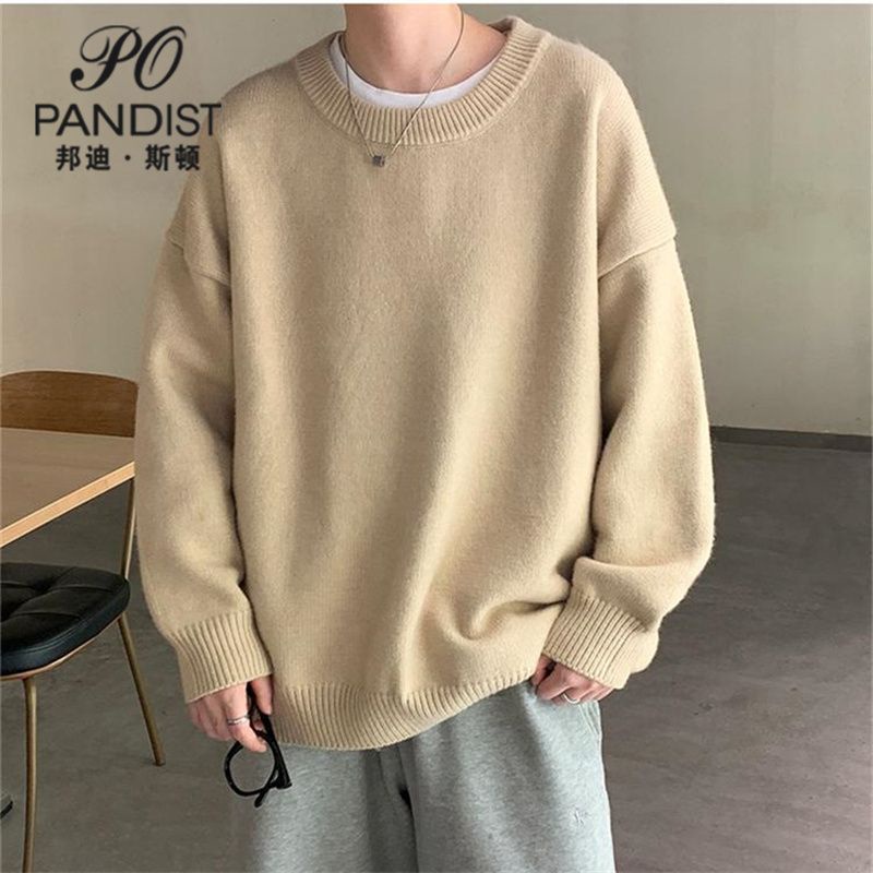 Bangdiston Áo sweater Màu Trơn Phong Cách hong kong Thời Trang Mùa Đông Cho Nam