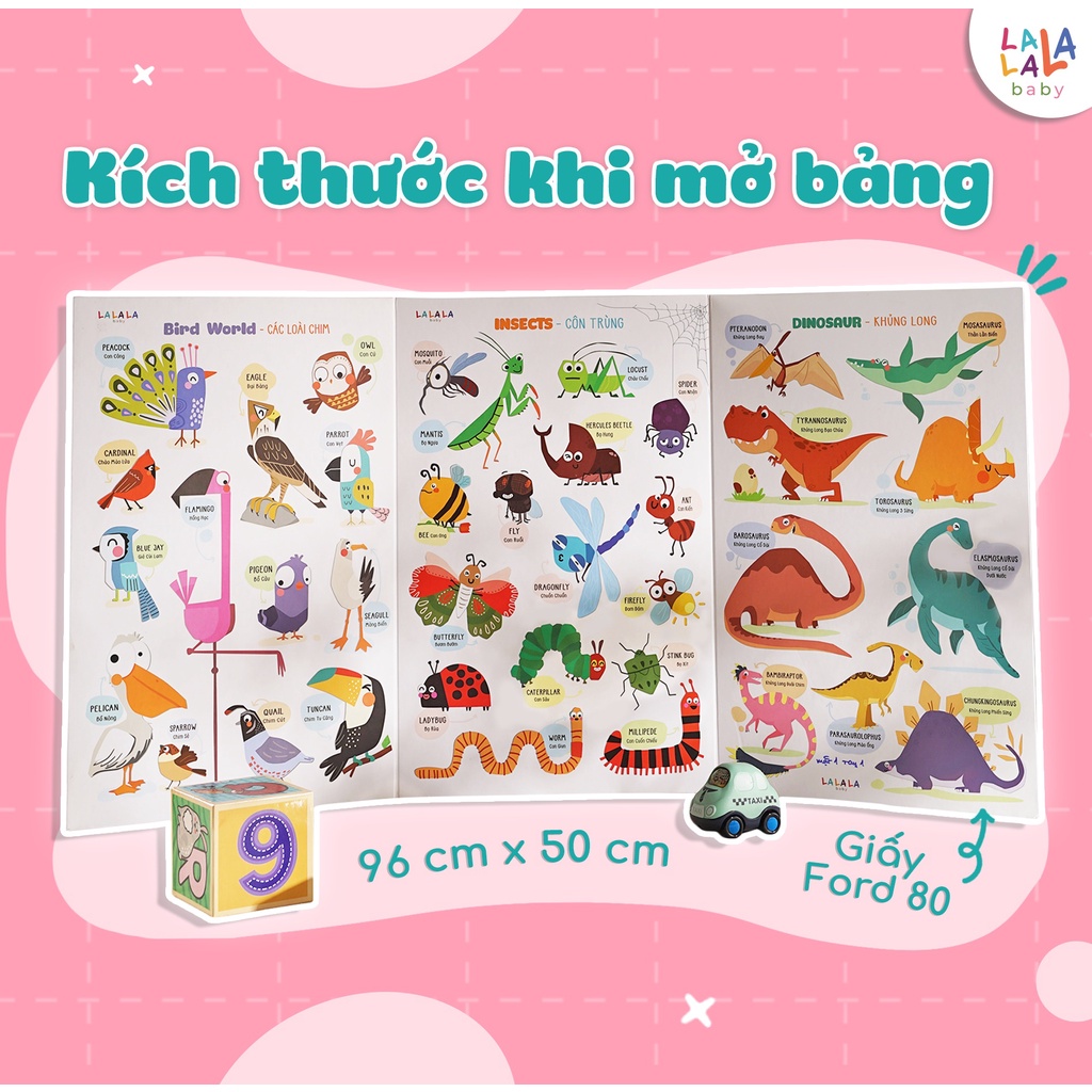 Bảng Gấp Thông Thái Cho Bé Học Song Ngữ Anh Việt – Lalala Baby