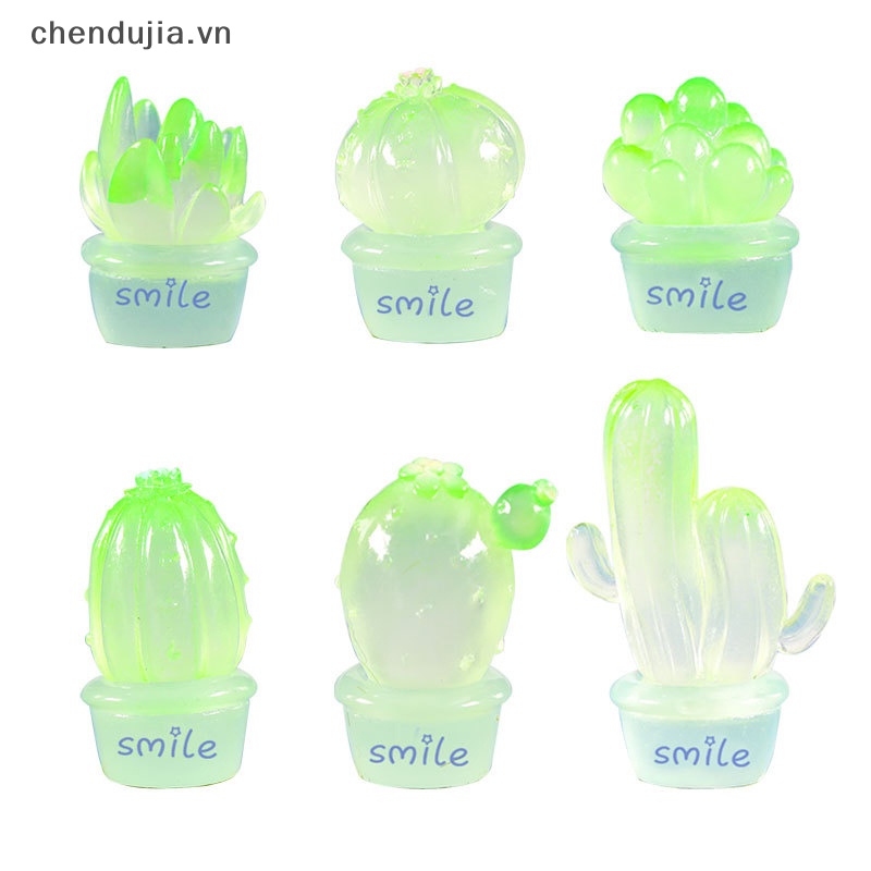 Mô Hình Cây Xương Rồng Dạ Quang Bằng Nhựa resin Dễ Thương Sáng Tạo Để Bàn Trang Trí Nhà Cửa vn