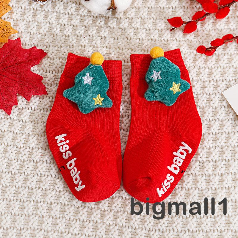 Topmall Tất cotton Giáng Sinh Dễ Thương Cho Bé 0-3 Tuổi