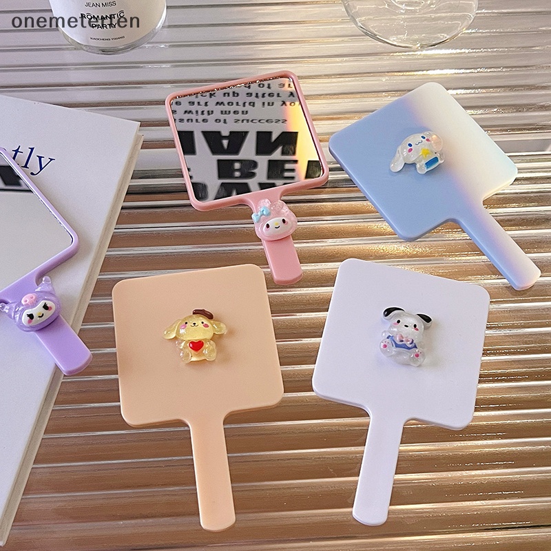 Rten Gương Trang Điểm Cầm Tay Hình Vuông Nhỏ Gọn Họa Tiết Hoạt Hình Xinh Xắn Cho Nữ