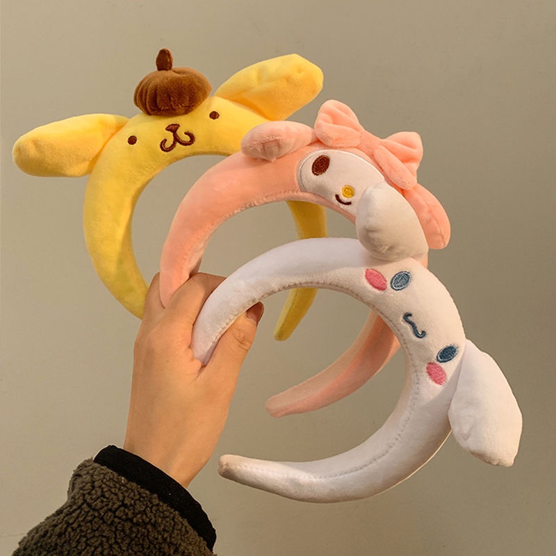 SANRIO Dễ Thương Băng Đô Cài Tóc Rửa Mặt / Trang Điểm Hình Chú Chó Hoạt Họa Ba Chiều Thời Trang Cho Nữ