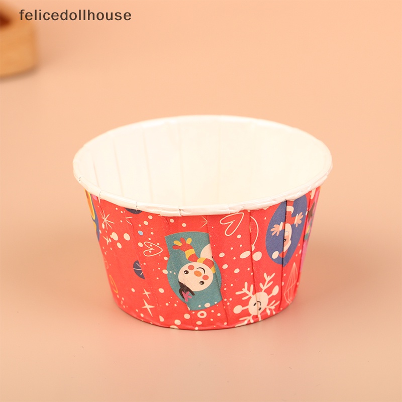 Set 50 Khuôn Giấy Làm Bánh muffin / cupcake Họa Tiết Giáng Sinh