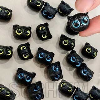 Hạt xỏ vòng tay / vòng cổ hình đầu mèo mắt to hoạt hình 3d diy