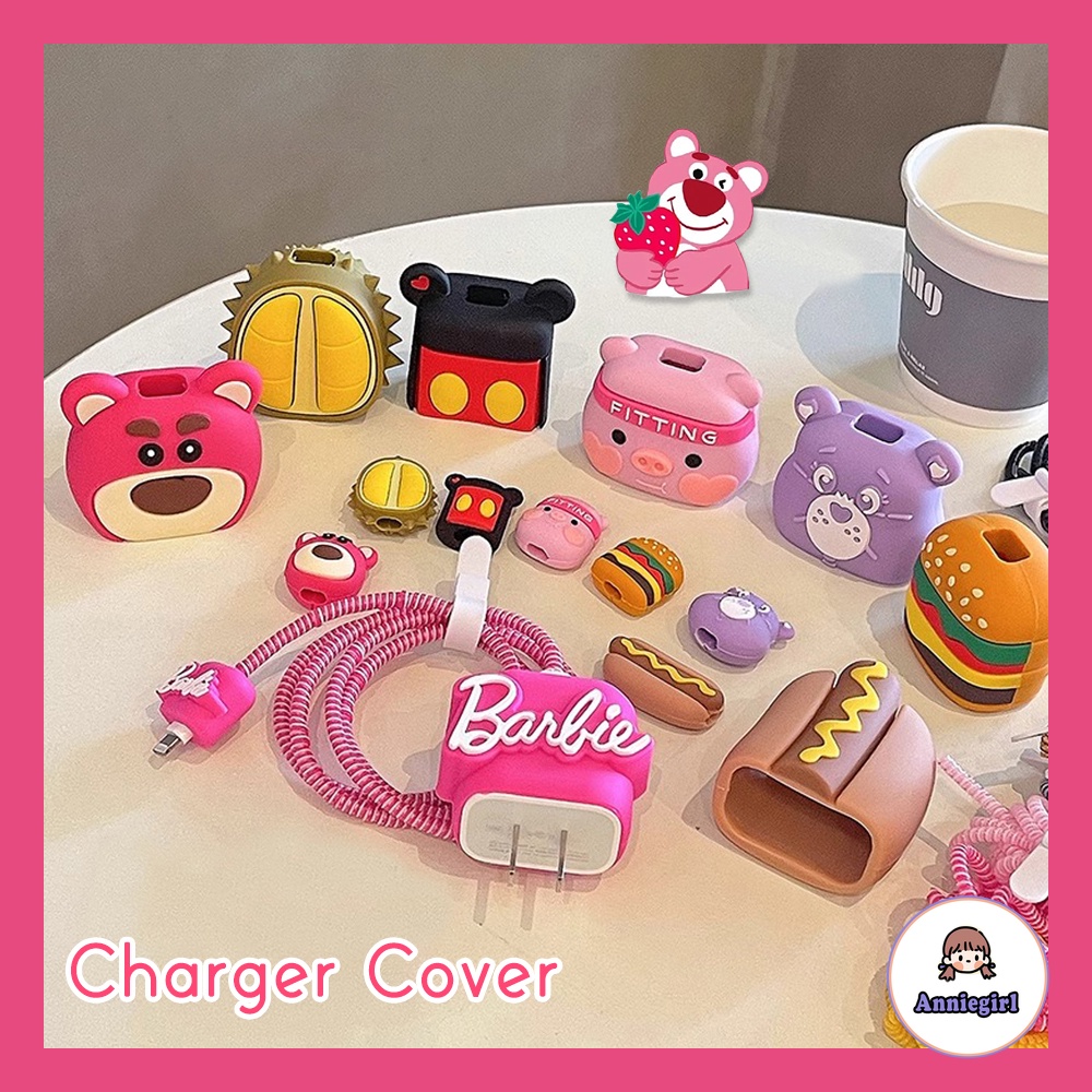 Hoạt Hình Vỏ silicone Bảo Vệ Hộp Sạc apple charger 18 / 20w iphone 14 13 12 11 Ốp