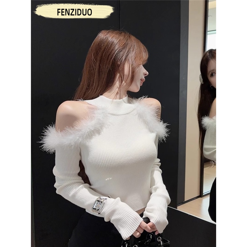 FENGZIDUO Áo Len áo khoác cardigan Fashion Dễ thương Fashion Cute WMY23A10U2 44Z231101