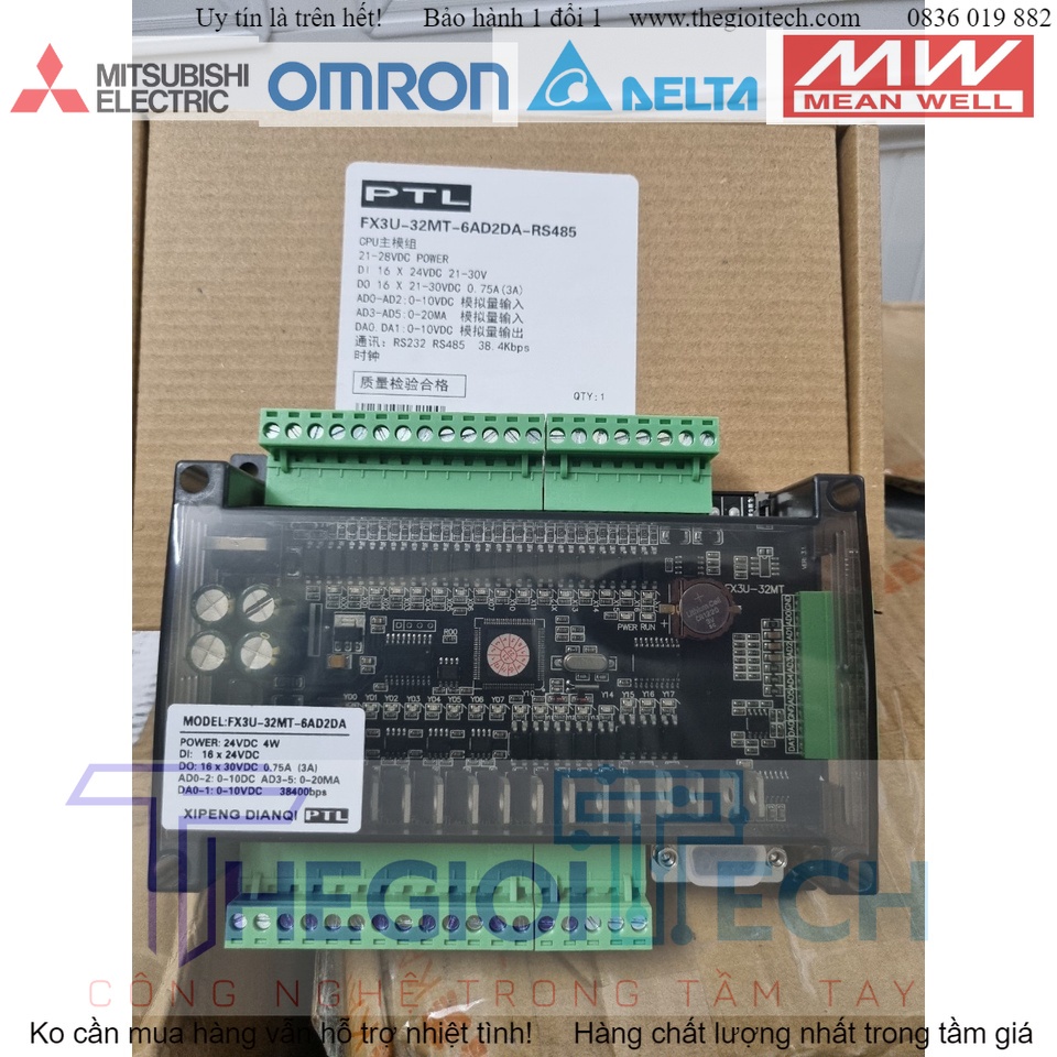 Bộ Board lập trình PLC Mitsubishi PTL FX3U-32MT, FX3U-30MR, FK3U-30MR 6AD 2DA 0-10V RS485 RS232 RTC FK3U LE3U FX2N FX1N