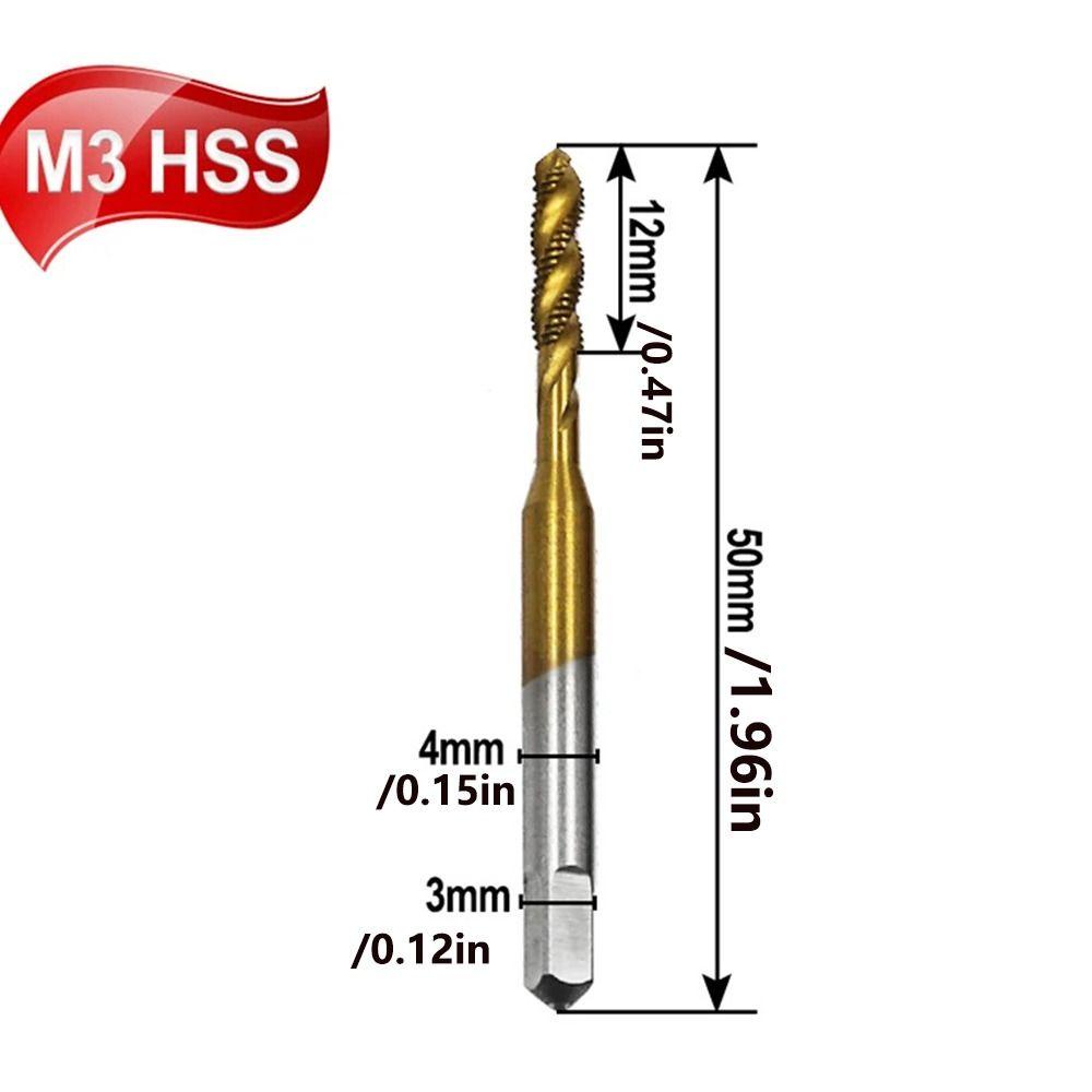Bộ 5 Mũi Khoan Xoắn Thẳng Bằng Titan m3 m4 m5 m6 m8 hss