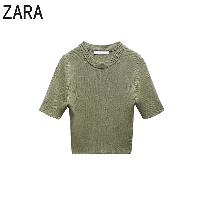 Zara Áo Dệt Kim Ngắn Tay Cổ Tròn Thời Trang Dành Cho Nữ 9598291