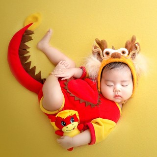 Bộ Trang Phục Rồng Đỏ Chụp Ảnh Theo Chủ Đề Tháng Chất Lượng Cao Cho Trẻ Em