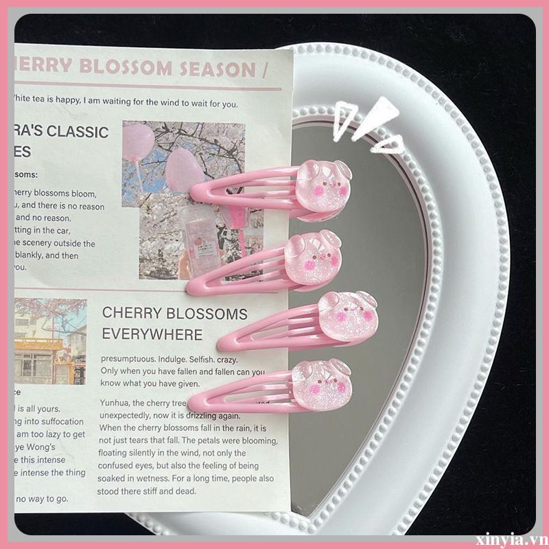 🌺🌺Kẹp Tóc Trong Suốt Hình Heo Hoạt Hình Dễ Thương Cho Nữ