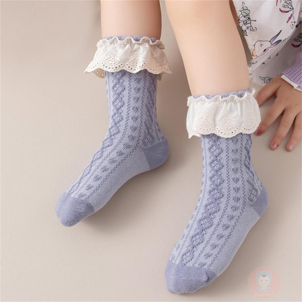 Vớ Công Chúa laa6-baby Nhún Bèo Phối Ren Thoáng Khí Dễ Thương Cho Bé Gái