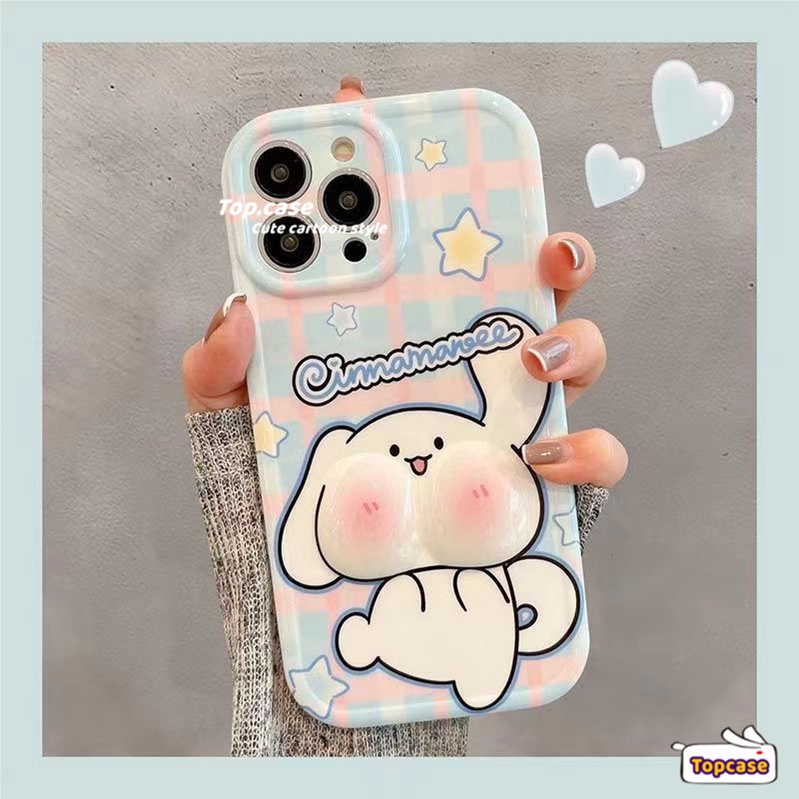 Ốp Điện Thoại tpu Mềm Chống Sốc Hình Thỏ / Cún Hoạt Hình 3d Cho iphone15 11 12 13 14 pro max x xr xs 8 7 6 plus se 2020