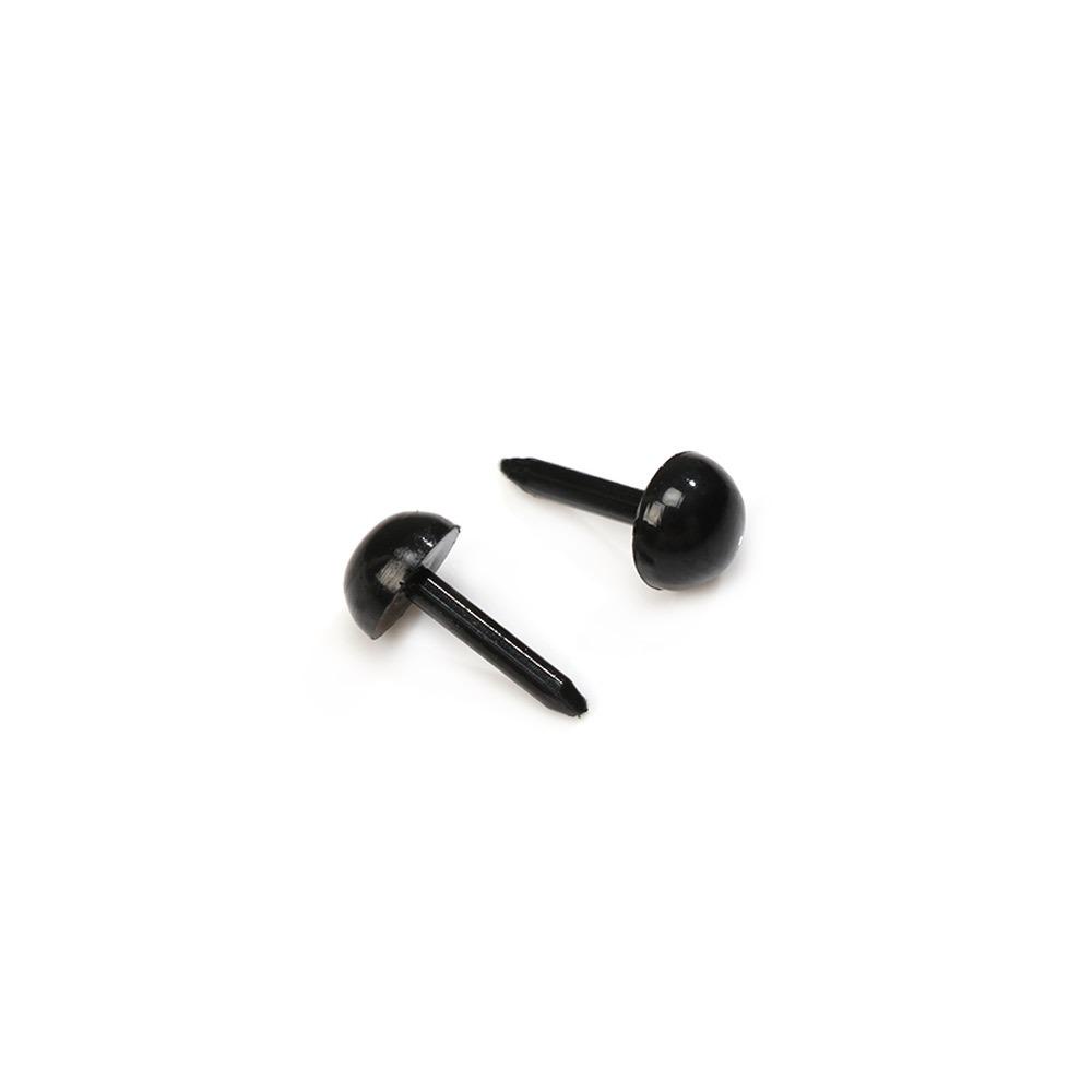 Set 100 Mắt Nhựa Cong Màu Đen Kích Thước 3mm / 4mm / 5mm / 6mm Cho Búp Bê