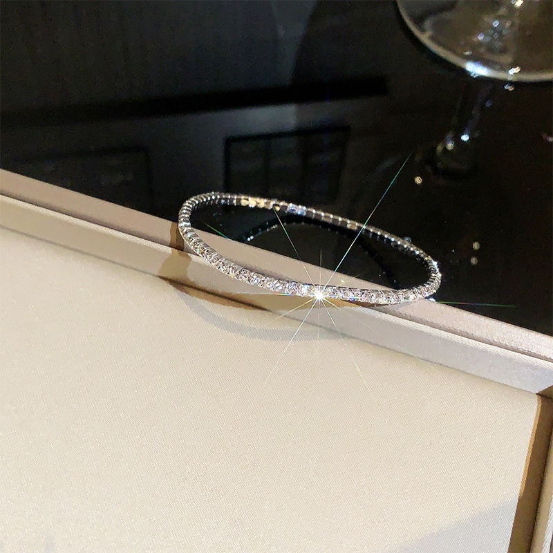 Vòng Tay Zircon Màu Sắc Vàng / Bạc Phong Cách Hàn Quốc Cho Nữ