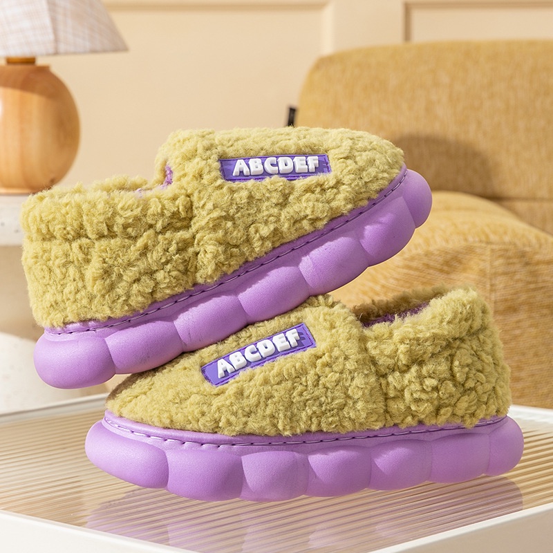 Thời Trang Dép Bông Đi Trong Nhà Đế Dày Giữ Ấm Chân Mùa Đông Cho Cặp Đôi