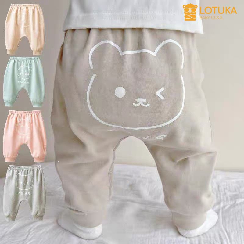 Quần Dài LOTUKA, Quần Lông Nhung Cao Cấp Ấm Áp Có Hình In Mông Cho Bé Mùa Thu Đông Size 3-12kg