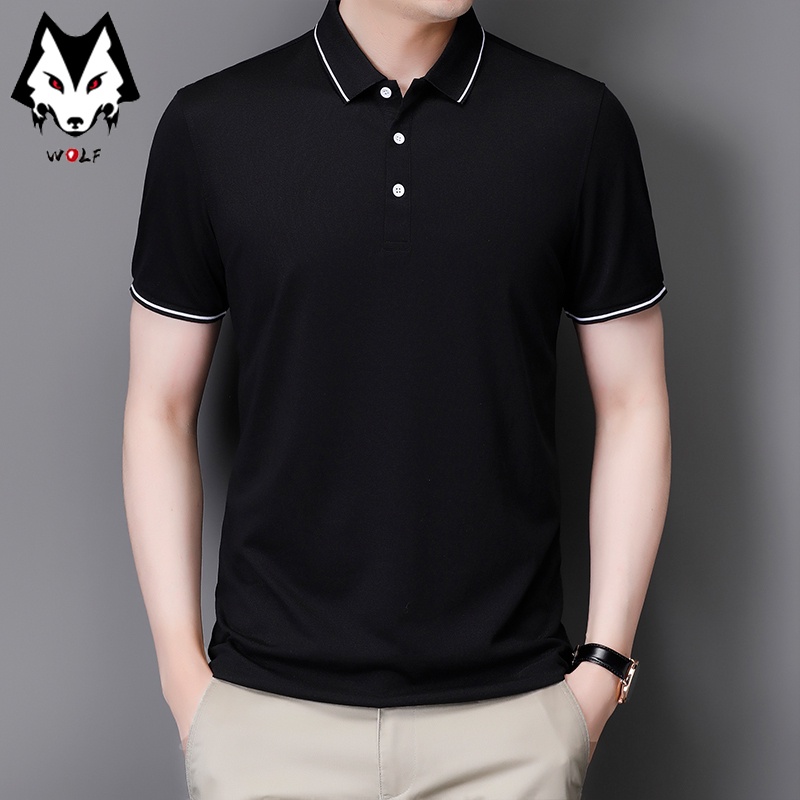 Áo polo Tay Ngắn Màu Trơn Thoáng Khí Thời Trang Công Sở Cho Nam