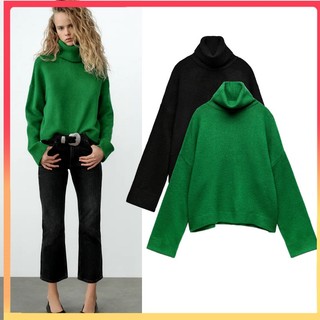 Zara thu đông đế áo len rời lười phong cách cổ cao áo len top nữ01822002500 1822002