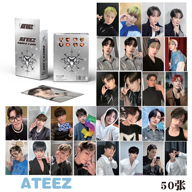 ATEEZ Flash Laser Photocard Lomo Card 50pcs/box