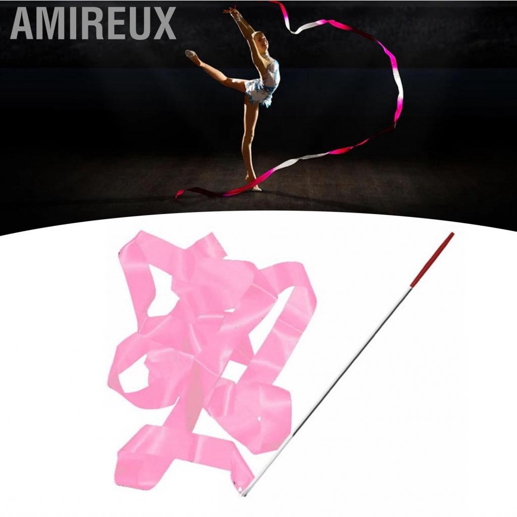 Amireux Gymnastics Streamers  Good Toughness 4m Nylon Dance Ribbons for Competition