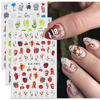 Hama Miếng Dán Trang Trí Móng Tay Họa Tiết Động Vật / Hoa / Trái Cây Hoạt Hình Dễ Thương Dành Cho Trẻ Em